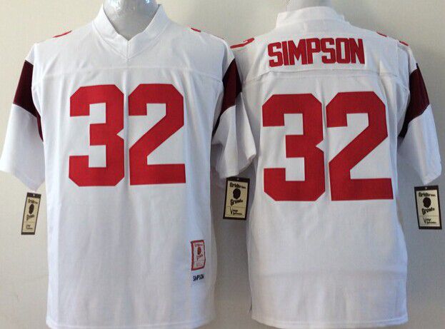 Men USC Trojans #32 Simpson White 2025 NCAA Jersey->ncaa teams->NCAA Jersey